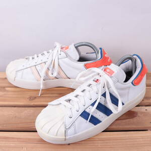 z3934 アディダス スーパースター US8 25.0cm/白 ホワイト ネイビー オレンジ adidas SUPERSTAR レディース スニーカー 中古