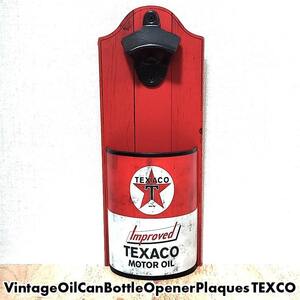 栓抜き ボトルオープナー TEXACO オイル缶 おしゃれ 瓶 ヴィンテージ お酒 ロゴ テキサコ 赤 かっこいい OIL レッド