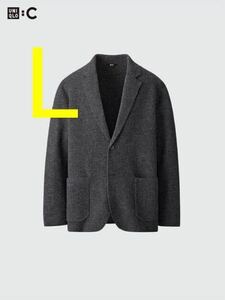 【新品】UNIQLOC ユニクロC ニットジャケット UNIQLO Cダークグレー L