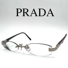 PRADA プラダ メガネ 度入り VPR68I リムレス ケース、外箱付き