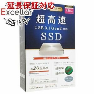 I-O DATA アイ・オー・データ USB 3.1 Gen2 Type-C対応 ポータブルSSD SDPX-USC480SB シルバー [管理:1000018292]