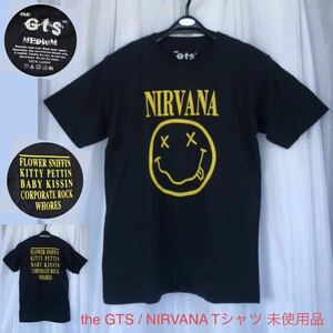 未使用★the GTS NIRVANA スマイルTシャツ M黒★KURT COBAIN ニルヴァーナ ロックT バンドT 両面プリント カート・コバーン SMILE トップス