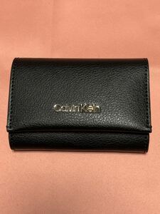 Calvin Klein ENFOLD CARD HOLDER WALLET K60K605669 BDS ブラック×ピンクベージュ カルバンクライン ミニウォレットカードケース 未使用