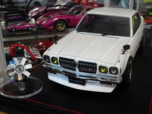 元に戻せるカスタム☆Web限定80台☆IG3167☆1/18 Nissan Bluebird U 2000GTX (G610) White With Engine☆オーバーフェンダー仕様☆サメブル