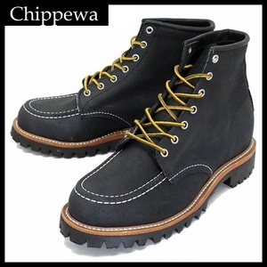 送料無料 新品 USA製 CHIPPEWA チペワ 1901M62 ホーウィン社 ラフアウト フルグレイン モックトゥ ラギッド フィールド ブーツ 黒 US9.5 ①