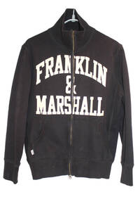 FRANKLIN & MARSHALL フランクリンマーシャル　コットンスウェット素材トラックジャケット ジップアップ ブラック　L 　イタリア製　美品