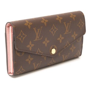 LOUIS VUITTON ルイヴィトン ポルトフォイユ・サラ M62235 長財布 ウォレット モノグラム×レザー ブラウン×ピンク×ゴールド レディース