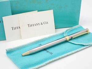 1円～☆TIFFANY＆Co ティファニー Tクリップ ツイスト式 ボールペン コンビカラー 筆記用具 文房具/E2418-2800/1 