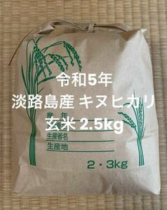 令和5年 兵庫県 淡路島産 キヌヒカリ 玄米2.5kg きぬひかり 淡路 淡路島