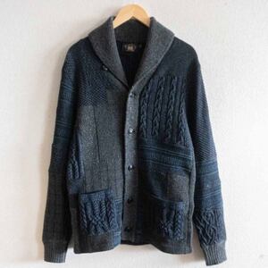 【極美品】RRL 【PATCHWORK SHAWL COLLAR CARDIGAN】S パッチワーク ショールカラー カーディガン 25010006