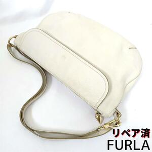 美品FURLA【フルラ】2ウェイ ショルダーバッグ オフホワイト