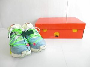 美品 ナイキ NIKE × オフホワイト ウィメンズ ヴェイパー ストリート CD8178-400 23.5cm ライトブルー イエロー レデ