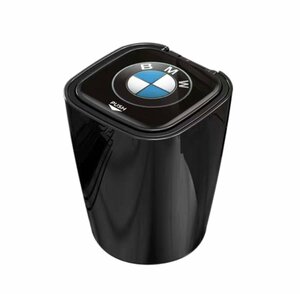 BMW 車用灰皿 タバコ灰皿 LEDライト付き ミニごみ箱 取り外し可 ドリンクホルダー型 喫煙 吸い殻 火消し穴 ☆ブラック