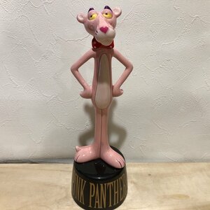 【大型・高さ約２６ｃｍ】 （黒） ピンクパンサー　The Pink Panther　貯金箱　陶器 雑貨 置物 ビンテージ レトロ 管理001・５