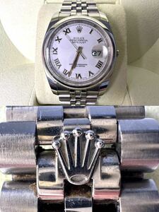 ロレックス ROLEX ロレックス デイトジャスト 116200 ホワイト ローマ 3列 オイスターブレス M番 中古 メンズ 腕時計