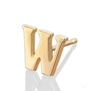 【バラ売り/1個】 ピアス 18金 ピンクゴールド W イニシャルのピアス アルファベット 文字｜K18PG 18k レディース メンズ