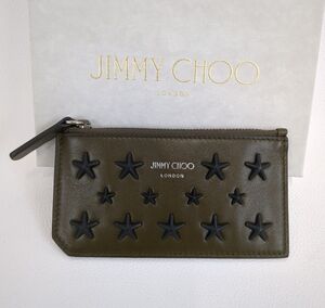 ジミーチュウ カードケース コインケース オリーブカラー ミニ財布 JIMMY CHOO ◆3115/登呂店