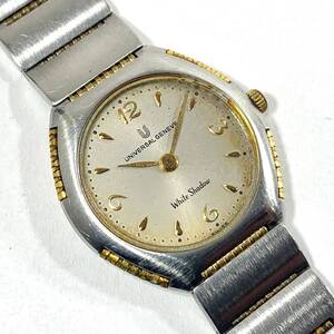 UNIVERSAL GENEVE White Shadow SWISS Quartz ユニバーサルジュネーブ ホワイトシャドウ レディース WristWatch Vintage Junk Used T3