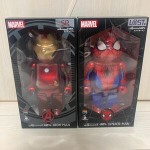 即決　MARVEL Happyくじ 2021 アイアンマン スパイダーマンベアブリック 400%セット BE@RBRICK SP賞 L@ST賞 LAST賞 マーベル ラストワン