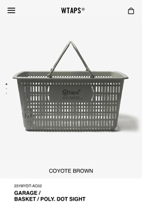 【新品正規】BROWNCOYOTE / 23ss WTAPS GARAGE BASKET POLY. DOT SIGHT / ダブルタップス　バスケット カゴ wtvua