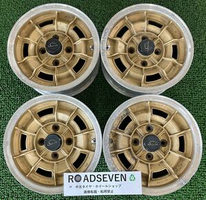 ★SILVER STAR 旧車 希少 14インチ 14×6J +20 PCD114.3 4H ハブ:約70mm 4本Set アルミホイール 中古 ★腐食劣化、サビ状態 ★送料無料