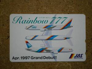 hi/GA0・日本エアシステム JAS Rainbow777 1997 Debut テレカ