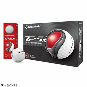 [訳あり・箱潰れ] TaylorMade TP5x テーラーメイド ティーピーファイブ エックス ゴルフボール 1ダース 12球 2024年モデル カラー:ホワイト