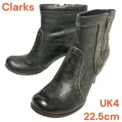 Clarks クラークス　ブーツ　ショート　レザー ブラック　UK4 22.5