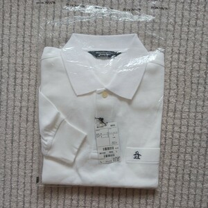 Munsingwear　長袖ポロシャツLサイズ(チェスト96～104)、メンズ、日本製、白色、未使用、メーカー希望価格10000円、見頃部綿100%