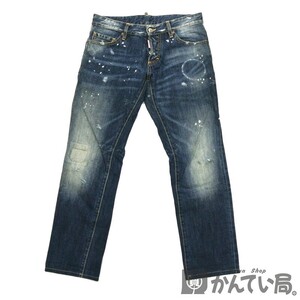 20385 DSQUARED2【ディースクエアード2】メンズ デニムパンツ スリムジーンズ サイズ：44 コットン ダメージ加工 S74LA0709【中古】USED-AB