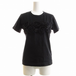 ブラックコムデギャルソン BLACK COMME des GARCONS Tシャツ カットソー 半袖 プルオーバー S 黒 ブラック AD2008 /UM レディース