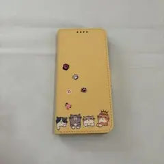 ☘️スマホケース 手帳型 ケース カバー カード収納 黄色 猫 スタンド機能