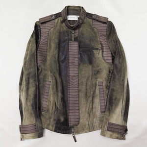 2006 Christian Dior by John Galliano Destroy crocodile Emboss Leather Jacket クリスチャンディオール ジョンガリアーノ ジャケット