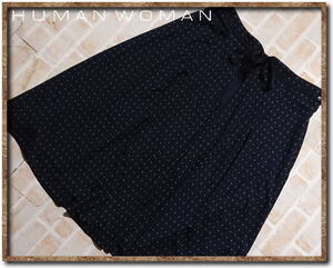 美品！！☆HUMAN WOMAN　ヒューマンウーマン　リボン付きスカート　濃紺☆