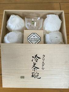 ＊未使用クリスタル冷茶碗　HOYA5客セット