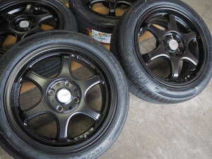 ★5ZIGEN★165/50R15 5.5J+45 4H100 新品 人気 逆ゾリ ProRacer 1台分 EK MR AZワゴン ラパン コペン LIFE 軽トラ 軽四 ツライチ ブラック