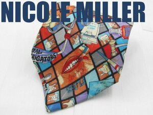 OA 915 二コールミラー NICOLE MILLER ネクタイ マルチカラー色系 アート柄 プリント