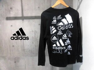 adidas アディダス Scribble Ls M Athleisure Casual Sports Logo Round Neck Long Sleeves/ロンT/ロングTシャツ M/ブラック/メンズ/GN6853