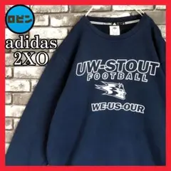 超オーバーサイズ アディダス 刺繍スリーブロゴ NCAA スウェット カレッジ