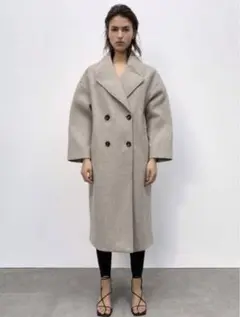 ZARA オーバーサイズソフトコート　ベージュ　XS