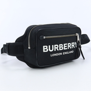 中古良品バーバリーBURBERRY ウエストバッグ ナイロン 8021089 ブラック系　 ランク：A us-2