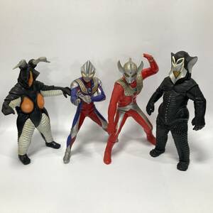 【60298C】ウルトラマン ティガ タロウ 怪獣 メフィラス星人 ゼットン ソフビ ビッグサイズ 30㎝ 当時物 昭和レトロ