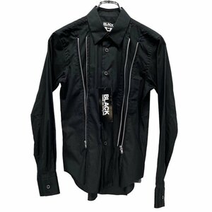 BLACK COMME des GARCONS 【men3497I】 19SS コットンブロードフロントジップデザインシャツ ブラウス 1C-B001 未使用 定価27,500円 AR