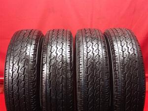 タイヤ4本 《 ブリヂストン 》 V600 [ 195/80R15 107/105L ] 8分山★ 商用車 ハイエース キャラバン コモ n15