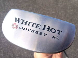 初代　ODYSSEY WHITE HOT #5 　オデッセイ　ホワイトホット5　＃5　2ドット　33インチ　パター　純正ヘッドカバー付