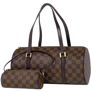 ルイ・ヴィトン Louis Vuitton パピヨン 30 バレルバッグ 筒型 ハンドバッグ ダミエ ブラウン N51303 レディース 【中古】