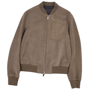 極美品 ディオールオム DIOR HOMME 22AW ブルゾン ボンバージャケット スウェードレザー ロゴ アウター メンズ 46(S) cf12mm-rm08f12625