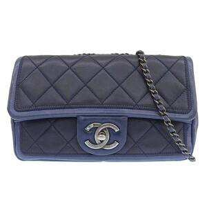 シャネル CHANEL マトラッセ チェーンショルダー ショルダーバッグ 20番台 ラムスキン ネイビー系 レディース 4321