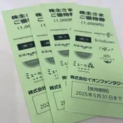 イオンファンタジー株主優待券4000円分