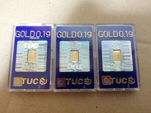 ★即決★3個セット★激安★人気商品！在庫僅か★純金 24ｋ インゴット 0.1g 徳力本店 GOLD ゴールド バー 金 地金　No.244